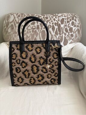 Brahmin Black & Leopard Print Satchel